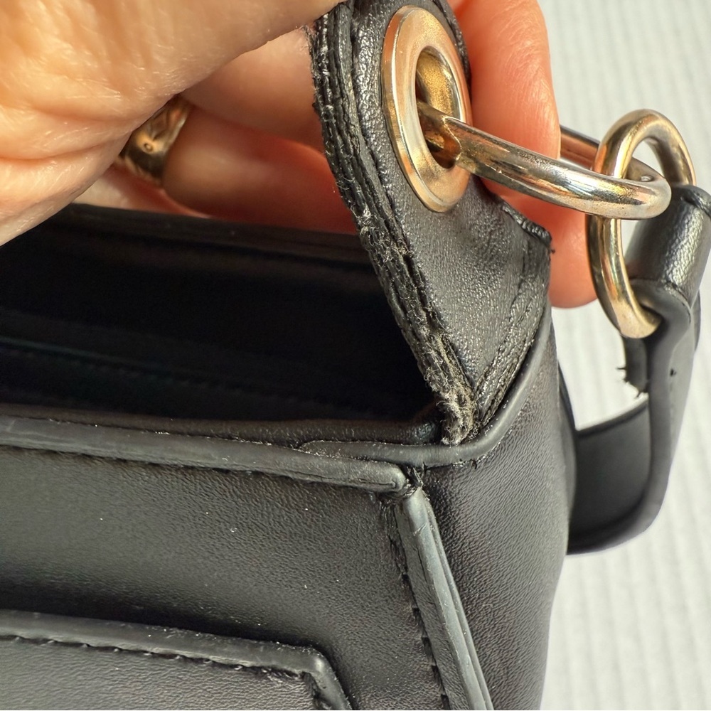 Badgley Mischka Black Shoulder Bag with Gold Ring Accent - Picture 7 of 16